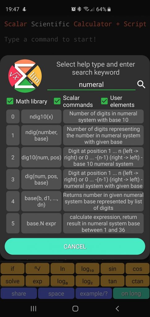 Scalar - Numeral Systems - Working with digits - help