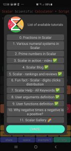 Scalar Pro Calculator - Tutorials - List